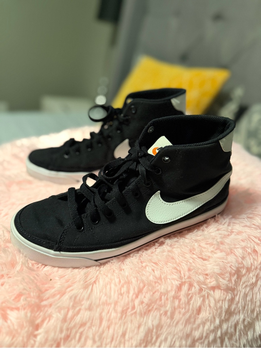 Nike Black High-Top Sneakers with White Swoosh